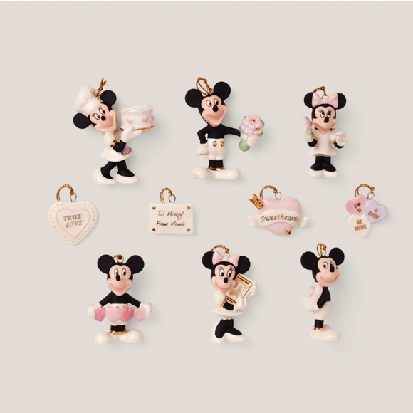 Lenox Disney Romantic Moments 10-Piece Valentine Mini Ornament Set - Sold Out - Picture 3 of 4